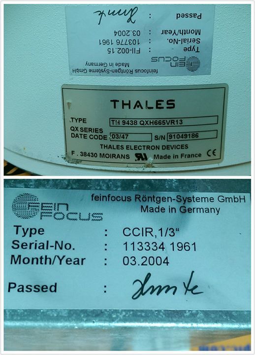 THALES TH 9438 QXH665VR13 XRAY IMAGE INTENSIFIER PLC DCS SERVO
